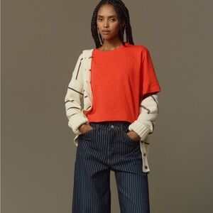 Anthropologie Corey Short Sleeve Boxy Tee by Maeve